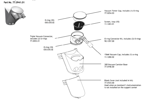 A-dec Suction Tower O-Rings, Large, Pkt 10 - 030-035-02