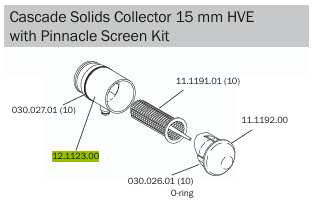 A-dec Cascade Solids Collector 15mm HVE Vacuum Connector Assembly - 12-1123-00