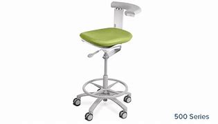 A-dec 522 Assistant's Stool, White with Torsoband, With Upholstery - 522/NBR/UPH
