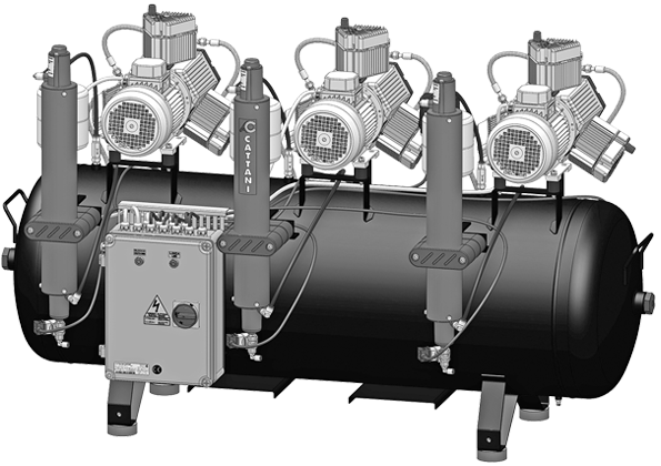 Cattani AC900 Tri 3-Cyl.Comp. W/D & Pre Filter 3PH 400V 50HZ 300L CE - KAC900E (013599E)* - Equipment Special