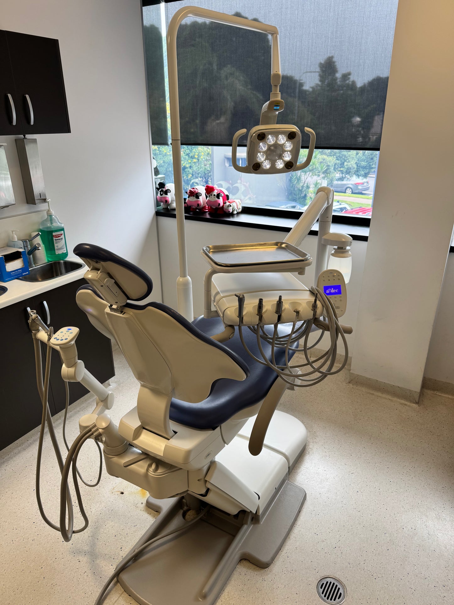 A-dec 511A Refurbished Standard Chair Package - with LED Overhead Light and new sewn upholstery