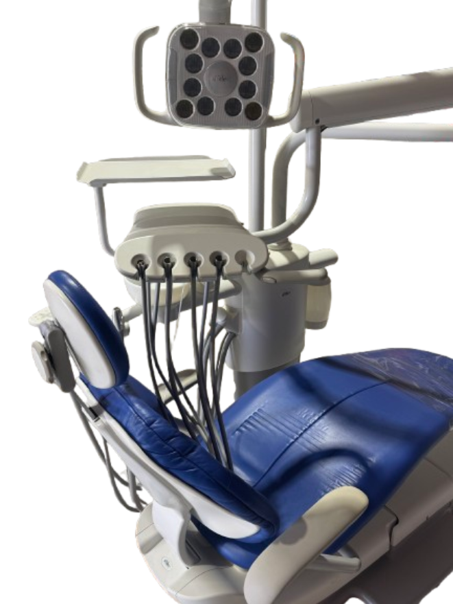 A-dec 311A Refurbished Base Chair Package with Spittoon and Halogen Overhead Light - 2015 model clearance