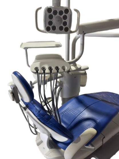 A-dec 311A Refurbished Base Chair Package with Spittoon and Halogen Overhead Light - 2015 model clearance