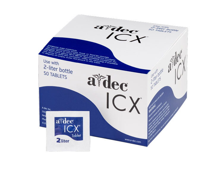 ADX Special - A-dec ICX Treatment Tablets 2Ltr Box of 50s- 90-1065-01 - 25% off (extra 10% using PROMO Code: Everyone is a Winner)