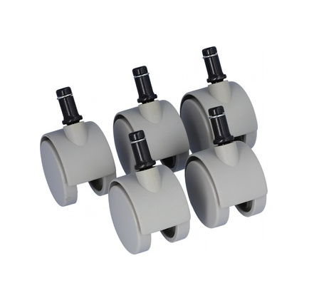A-dec Doctors/Assistants Stool Caster, Twin, Carpet, Grey, Pkg5 - 65-0286-05