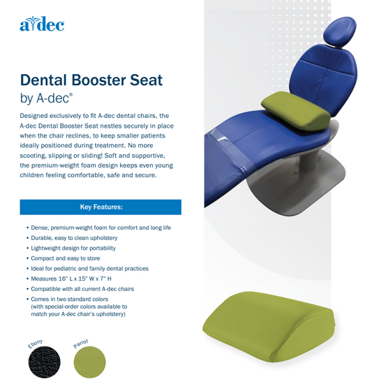 A-dec Chair Small Patient Booster Seat in Parrot - 62-1311-96