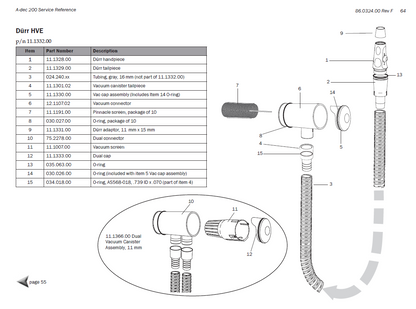 A-dec 200 Durr HVE Plastic Cannula - 11-1328-00