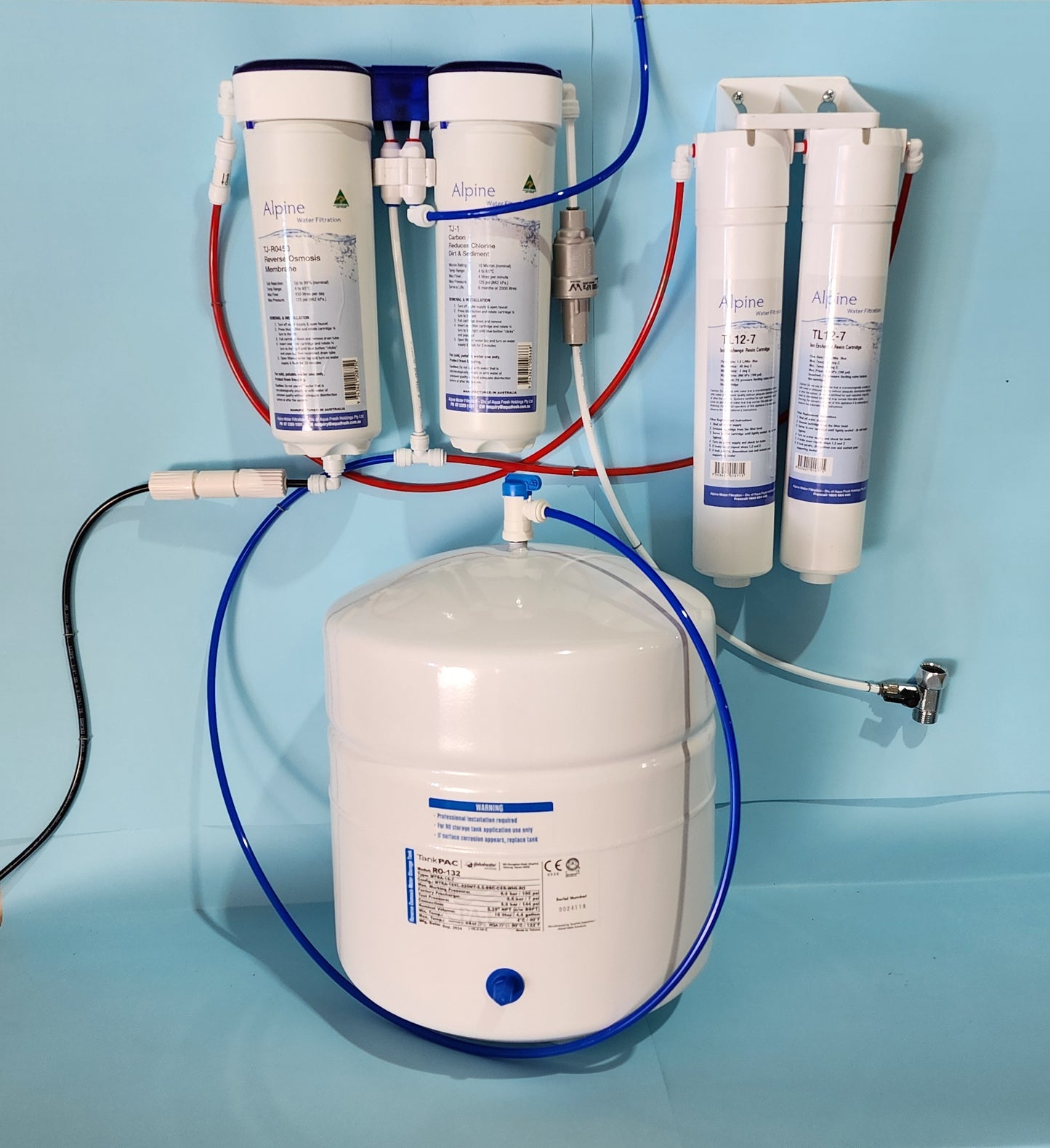 Alpine Reverse Osmosis Under Sink Water System with 19L Tank + Sink Tap (includes installation*) - AQU-TJRO41-T19-TL12-77-FX19