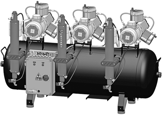 Cattani AC900 Tri 3-Cyl.Comp. W/D & Pre Filter 3PH 400V 50HZ 300L CE - KAC900E (013599E)* - Equipment Special