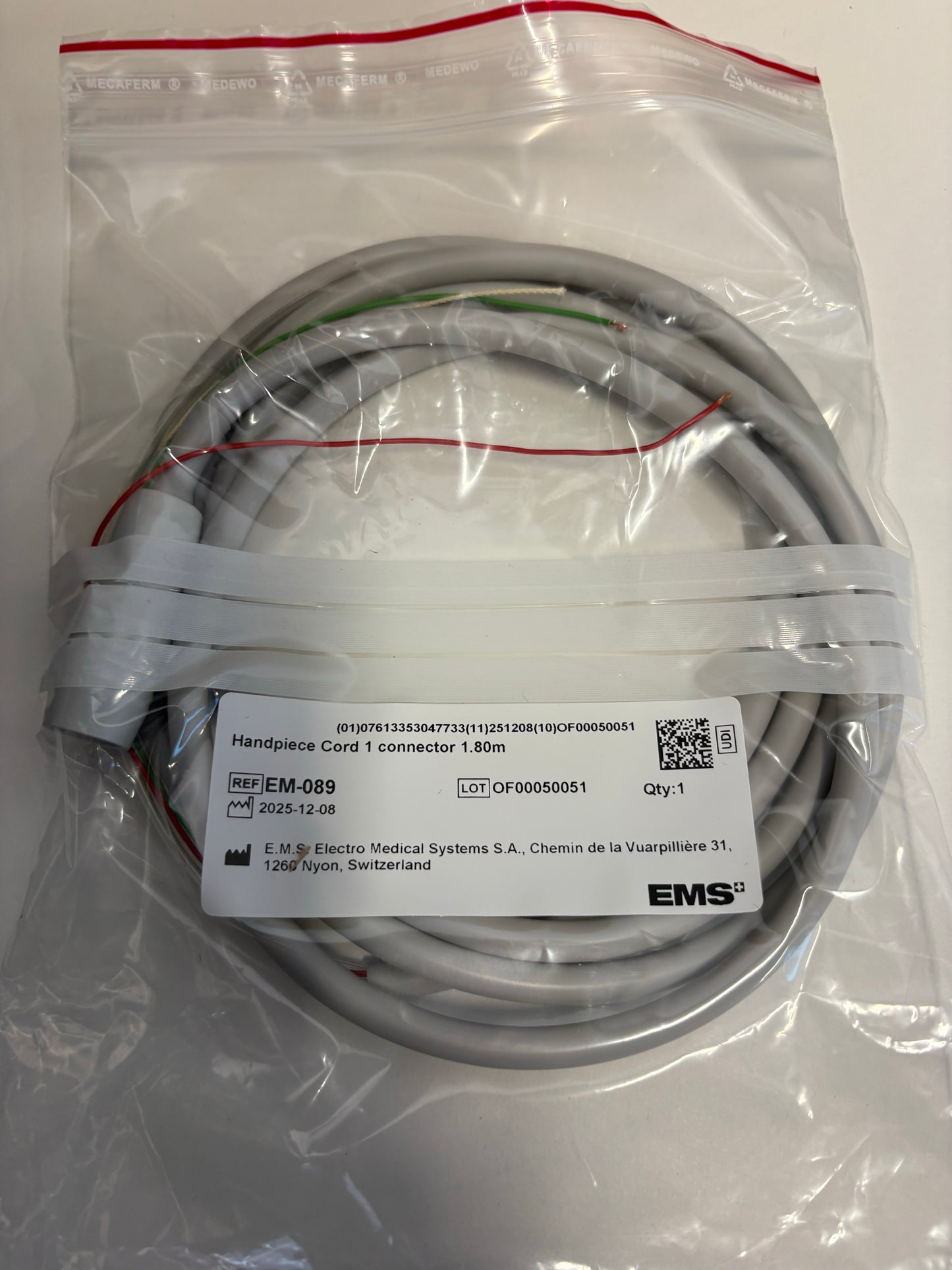 EMS Piezon Scaler Cord Non-Optic, Compatible with EN-061 Scaler Handpiece - EM-149A/A