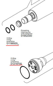 W&H EM-19 Electric Motor Nose Cone O-Rings - WH-01196920