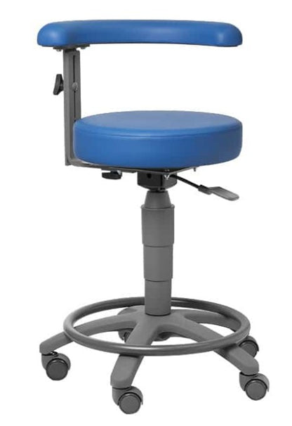 Assistant Dental Stool with dark grey frame, torsoband & foot ring, Standard Vinyl Upholstery Colours - FS60-AOS-DG