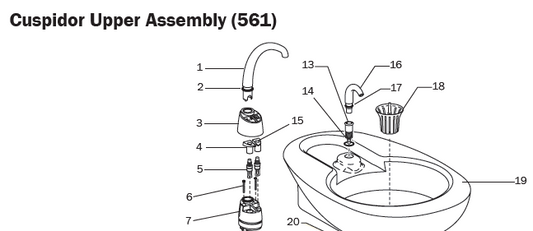 Consumable Special 15% Off RRP - A-dec 561 Cuspidor Assembly Cup-Fill Spout O-Ring, Pkt - 10 030-012-02