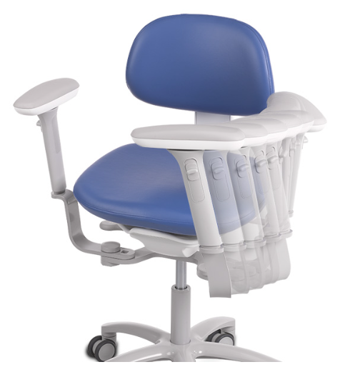 A-dec 521 Doctor's Stool. White, with Seat & Backrest Upholstery (height & colour options available) - 521/UPH