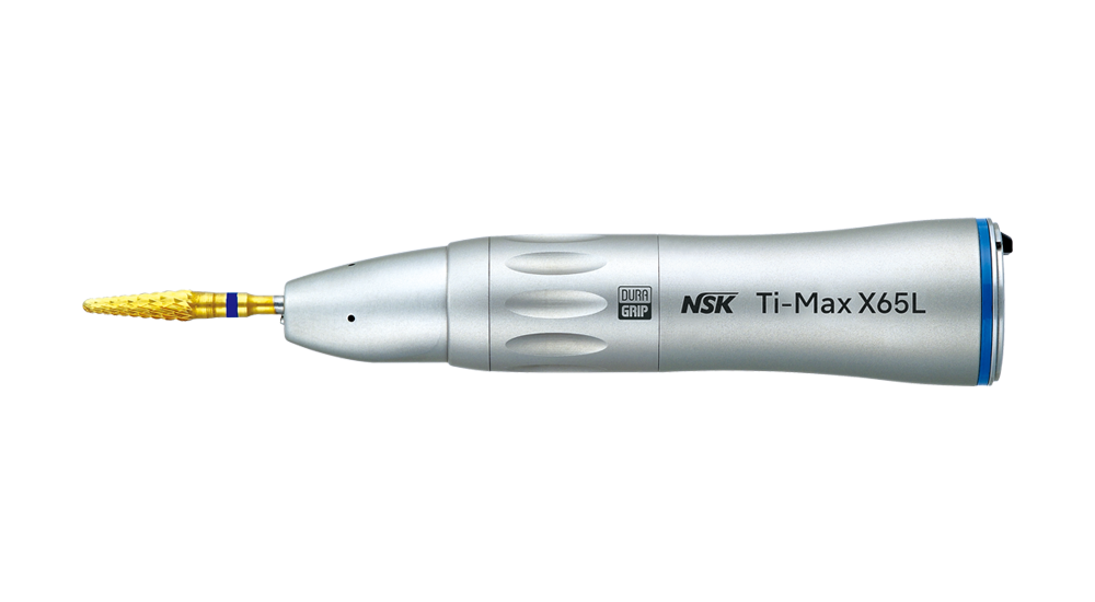 NSK Ti-Max X65L Straight 1:1 H/pce, Optic, Max 40,000min-1, Single Spray, For HP Bur - NSK-H273
