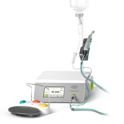 W&H SI-1023 ImplantMed+, 230V, Wired Foot Control, Non- optic EM-19 1,8m motor cable (Set 3), Piezo Med 3.5 m and Cart Combo- WH-90000163_SET3.5 - ADX Special
